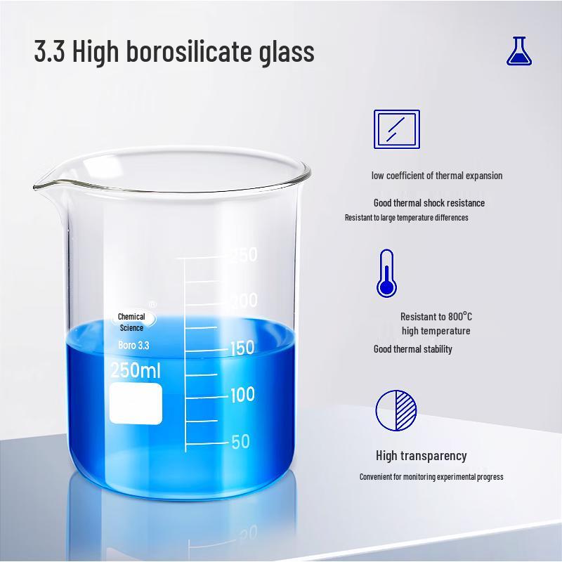 Huake Borosilicate Glass Low Form Beakers with Graduations