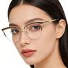 Vintage übergroße Cat-Eye-Brille für Damen Trendige optische Brille mit Anti-Blaulicht-Filter Schmetterlingsform Luxus Mode Optischer Rahmen