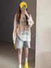 Women's Retro Graffiti Print Long Sleeve Summer Sunscreen Cover-Up Top