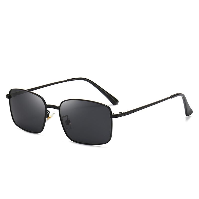 Vintage Metal Square Frame Polarized Sunglasses, Face Slimming & Versatile Style With UV Protection 5047