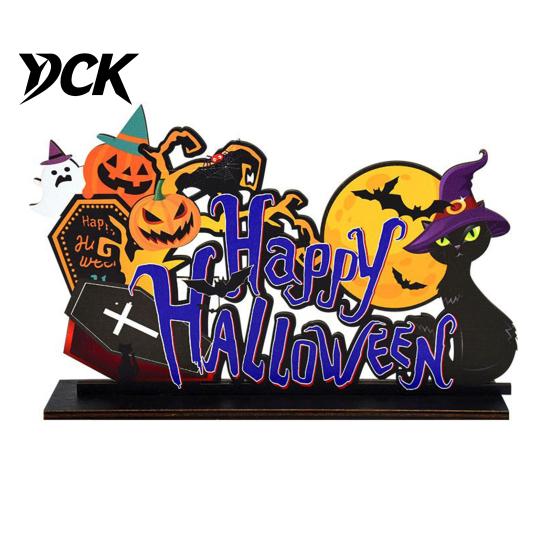 Themed Halloween Room Decorations Tabletop Decor Signs, Pumpkin Ghost Gnome Wood Centerpiece Blocks, Spooky Table Centerpieces Party Tiered