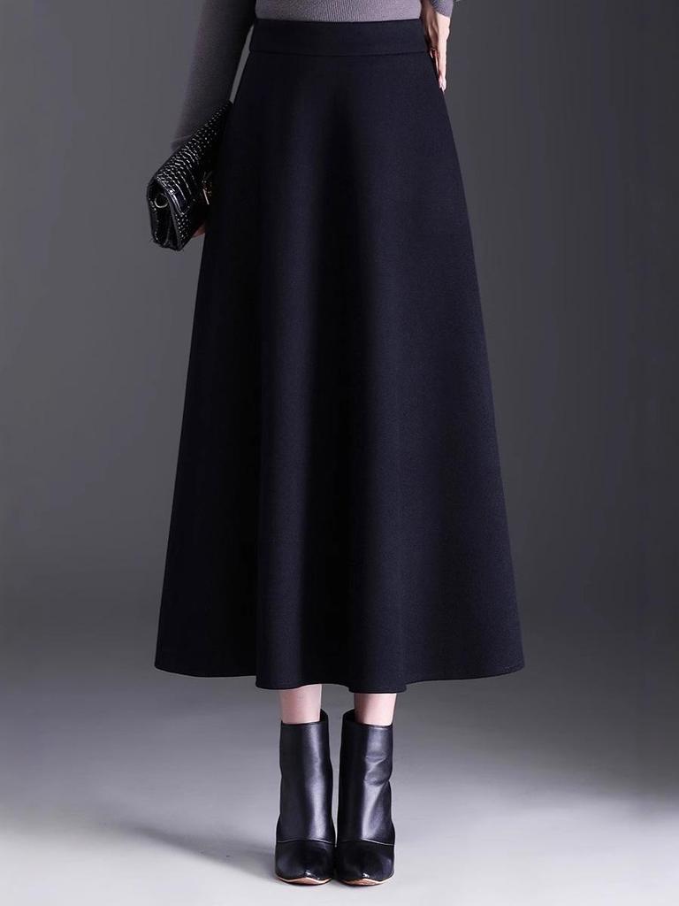 2025 Winter High-Waisted Pleated A-Line Skirt - Flowy, Slimming, and Fashionable