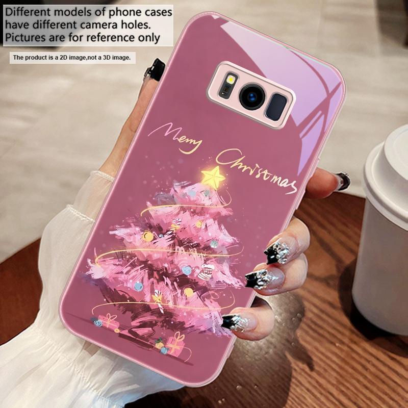 

Прикрашена Різдвяна Ялинка Для Samsung S25 S25 Edge S25Ultra S8 9 S10 20 U ltra S21 Pro 22 Plus S23 FE S24 Ultra Скляний Чохол для Телефону Galaxy S23+
