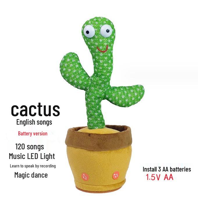 Colorful Dancing Cactus Toy: Singing, Talking, Light-Up Fun for Kids