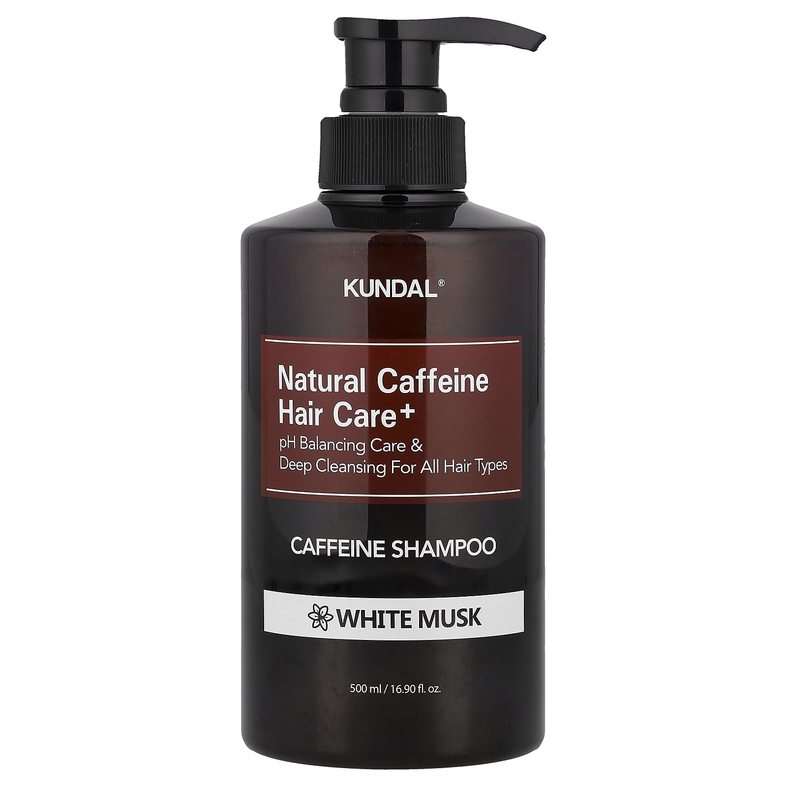 

Natural Caffeine Hair Care+ Shampoo, All Hair Types, White Musk, 500Ml (16.9Fl Oz)