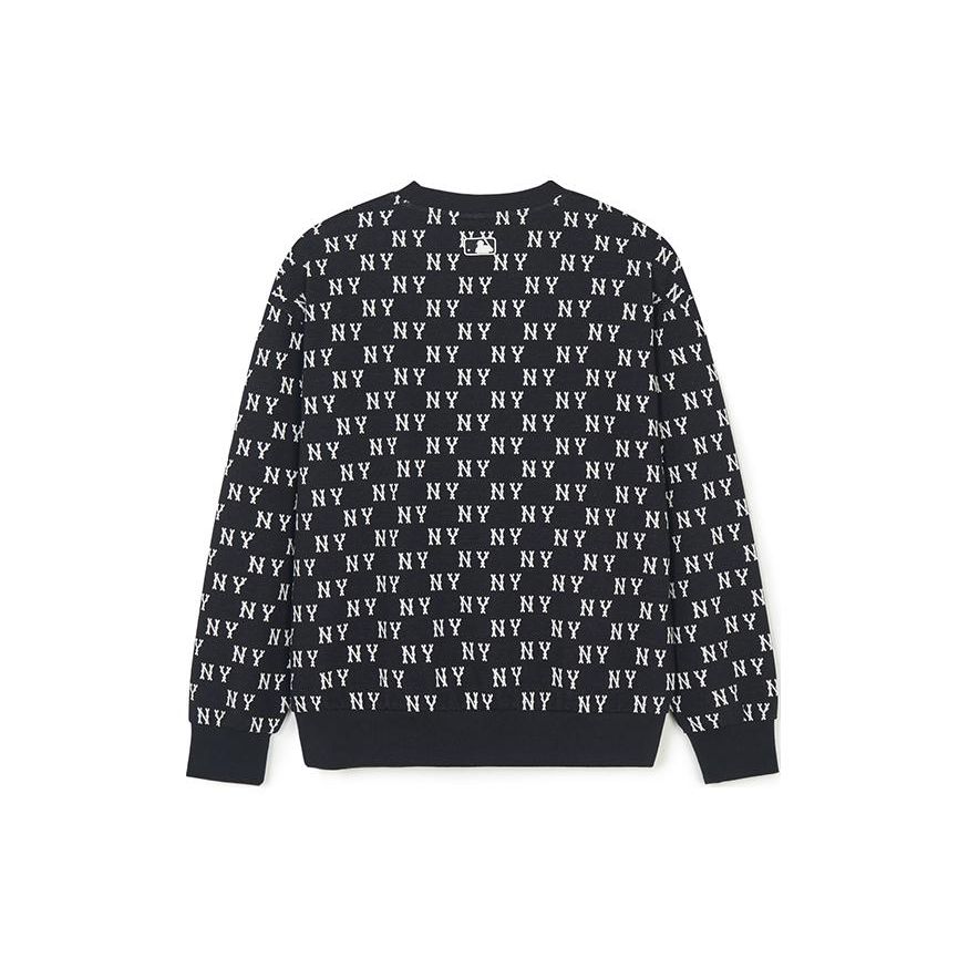 MLB SS24 New York Yankees All Over Print Pullover Crewneck Sweatshirt Unisex Sweatshirt Black 3AMTM0241-50BKS