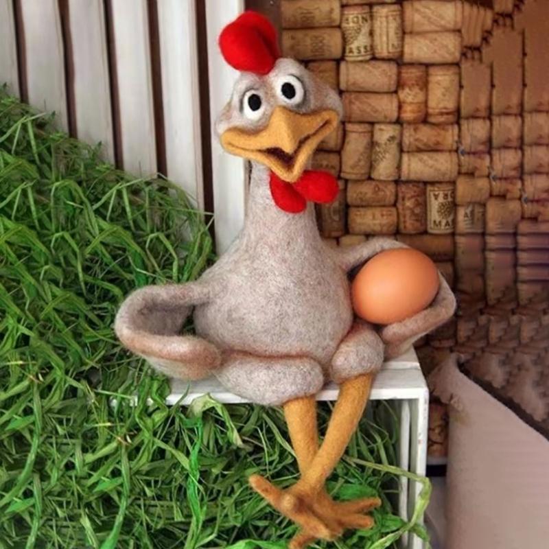 Funny Hens Statue Handcrafted Resin Adornment Delicate Size Holiday Gift Home Accessories For Tabletop Shelf Display