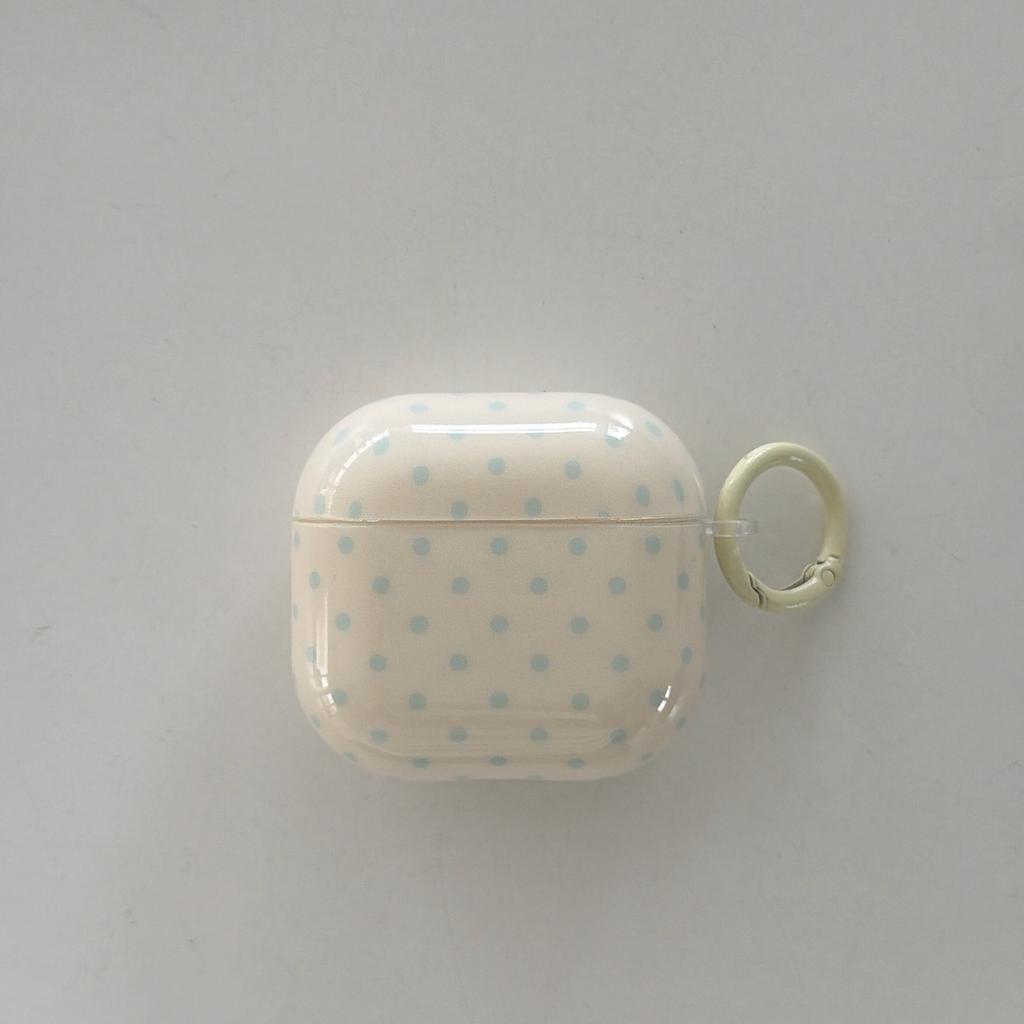 Milk white background fog blue polka dot AirPods 1 generation earphone case for Apple earphones AirPods 1 generation Pro1