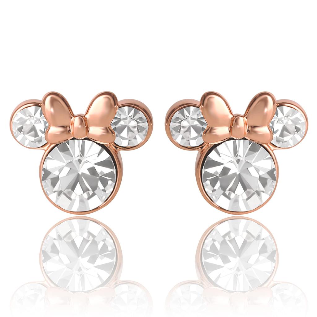 Disney Minnie Mouse Birthstone Stud Earrings Minnie Mouse Earrings Birthstone Jewelry Disney Crystal Women's - - - Jewelry, Brass,