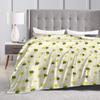 Bee in honeycomb and flowers Flannel Blanket  Super Soft Bedding Throws for Living Room Travel Office Bedspread Sofa Bed Cover