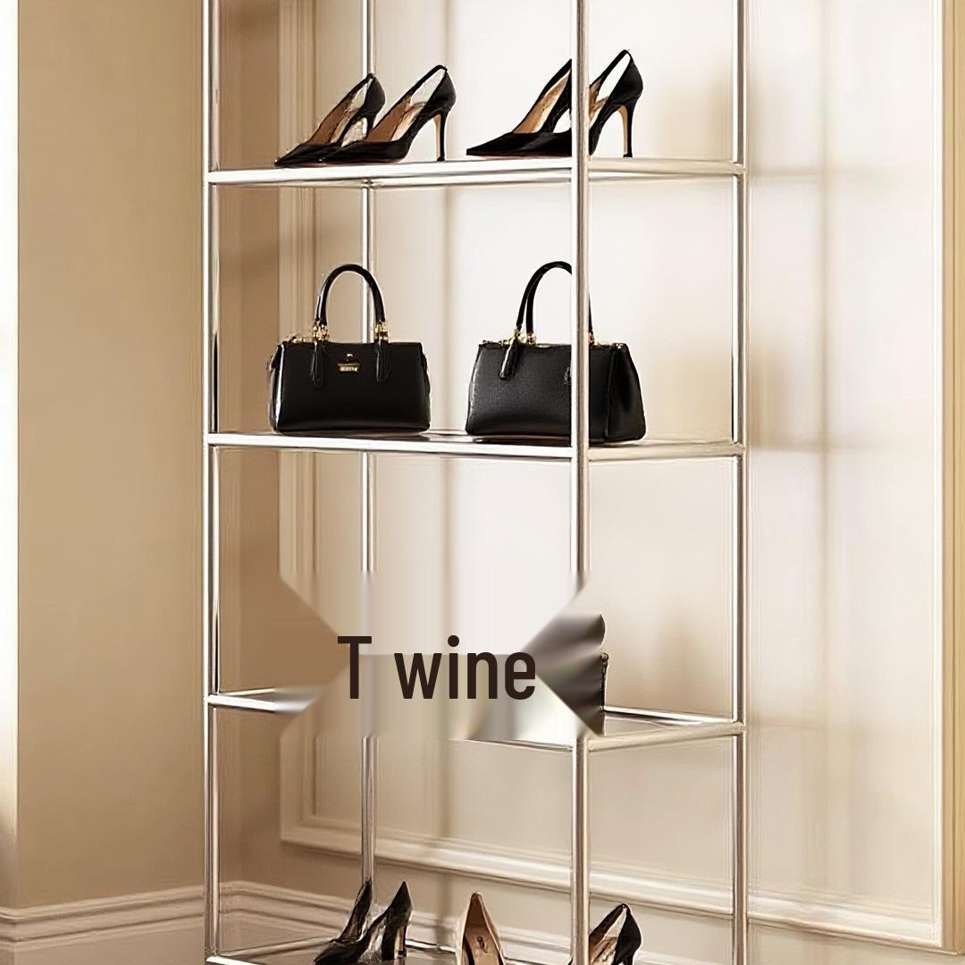 

Multi-layer Stainless Steel Floor-standing Display Rack for Clothes, Bags, Shoes, and Hats 70x30x78 Single Row, 3 Glass Shelves