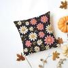 Nice Flower Cushion Cover Iceland Washable Linen Soft  for Daily Sofa Bed Home Room Decor