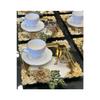 Silver Gold Detailed 18/10 Steel Coffee Presentation Tray 1 Piece