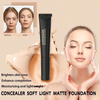 1 PC Fondotinta Liquido Correttore, Fondotinta Liquido Leggero Correttore Delicato e Naturale Brillante Spugna Testa Correttore