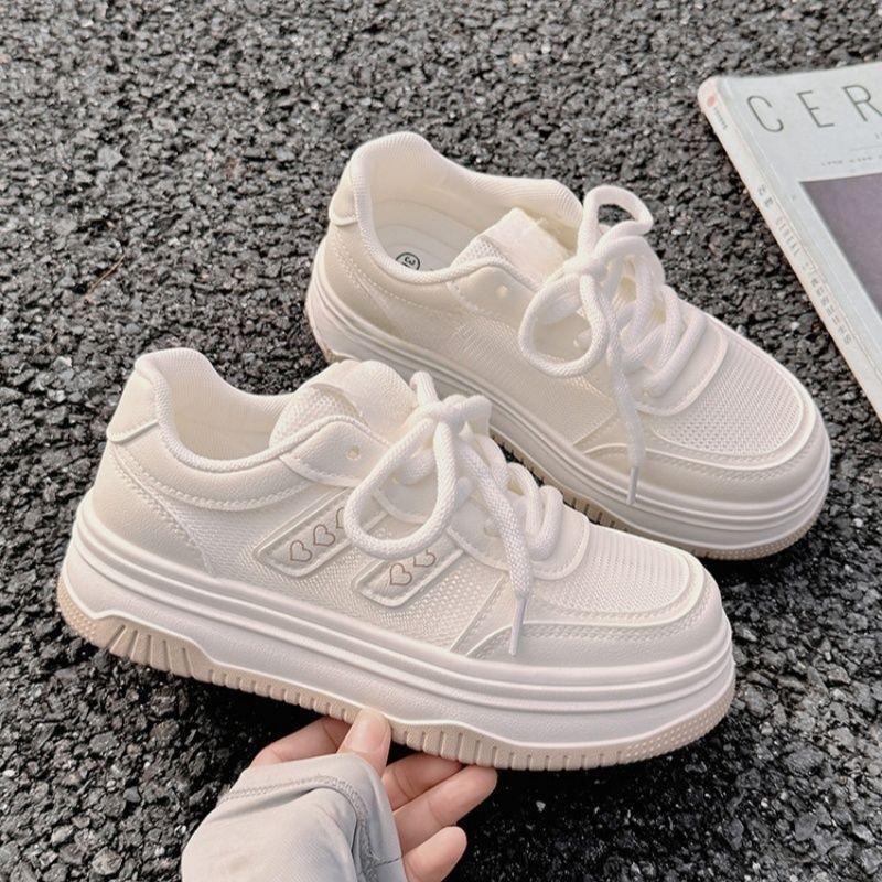 Milk Huhu thick-soled little white shoes women's thin summer mesh breathable niche casual shoes female students board shoes women