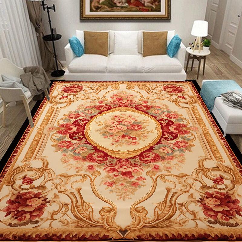 Luxusní Evropský Koberec Velkých Rozměrů Dekorace Obývacího Pokoje Domácí Kobereček do Prostoru Vedle Pohovky pro Ložnici Protiskluzový Šatna Pratelná Podložka na Podlahu