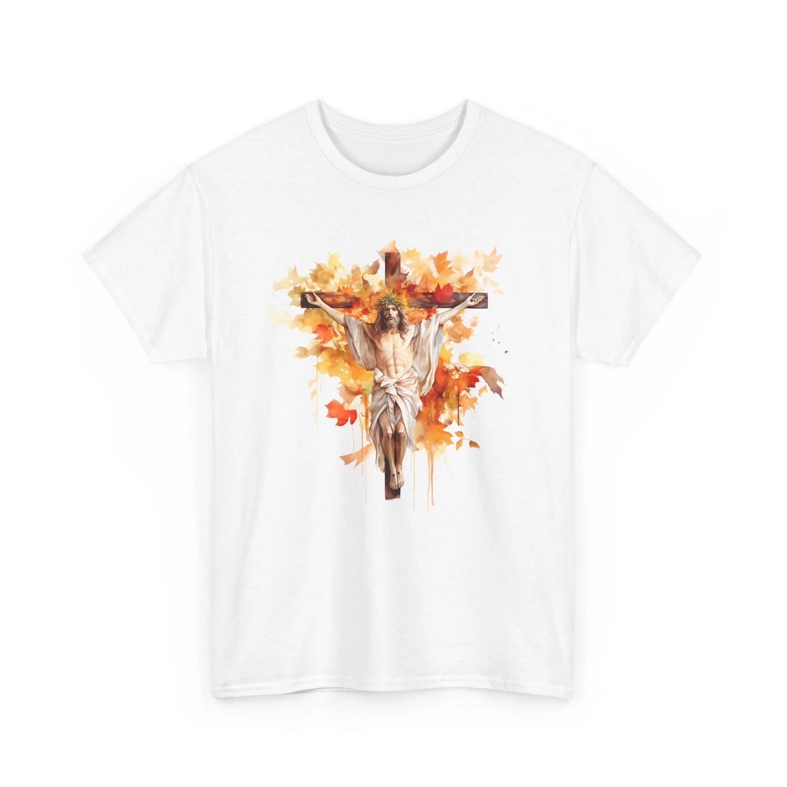 Fall Aesthetic Shirt | Autumn Leaves Pumpkin Shirt | Fall For Jesus Christ Shirt L