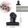 50pcs 22mm Metal Binder Clips for Paper Food Bags, Black Bulldog Hinge Clips Office Supplies
