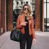 New Arrival Autumn Winter Women's Fashion Leather PU Blazer Jacket