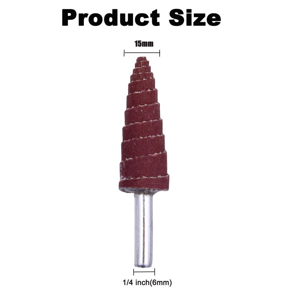 40Pcs Cone Shape Abrasive Sandpaper 1/4 Inch Shank Flap Wheels, 80/120/180/240/320 Grits Aluminum Oxide for Removing Rust, Deburring, Polishin