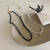 Vintage French Pearl Crystal Choker - Elegant Korean-Inspired Necklace for Women