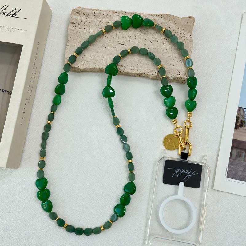 Womens Long Phone Strap Heart Bead Chain Crossbody Lanyard Alloy Accessories