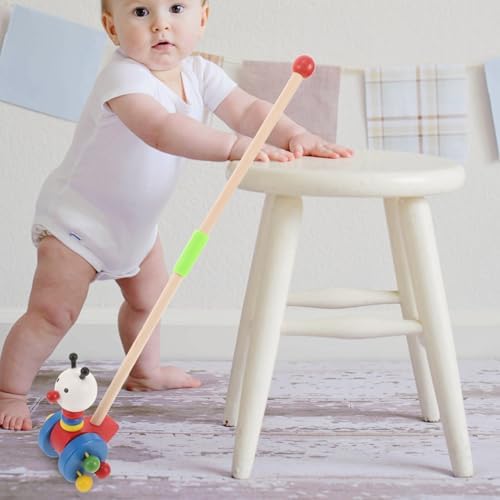 Holz Animal-Themed Push and Pull Walker Toddler Walking Aid Toy Sturdy Wooden Pull Toy for Boys Girls