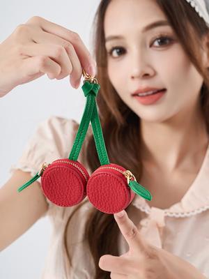 Fresh Cherry Keychain: Cute Mini Coin Purse & Exquisite Bag Charm