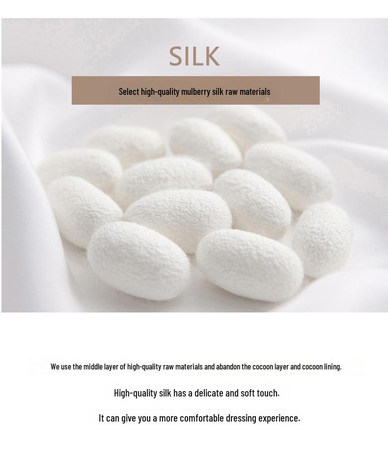 Women's 2025 Fashion Gradient Round Neck Mulberry Silk Top - High-End Short Sleeve Double Crepe Design