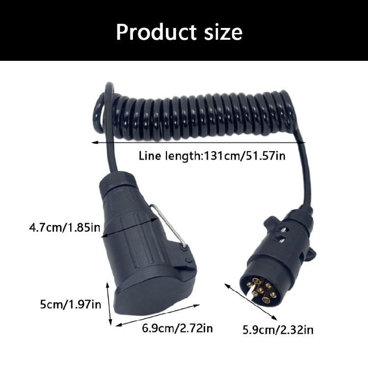 Shockproof Spring Loaded 7 Pin To 13 Pin Towing Harness 12V ABS Construction Trailer RVs Wiring Kit