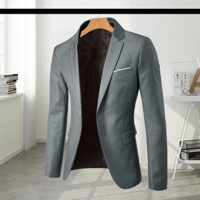 2-teiliges/Set Herren Anzug Revers Langarm 3D Maßanzug Mantel Mid-Rise Einfarbig Lange Hosen Set Hochzeitsfeier Business Anzug