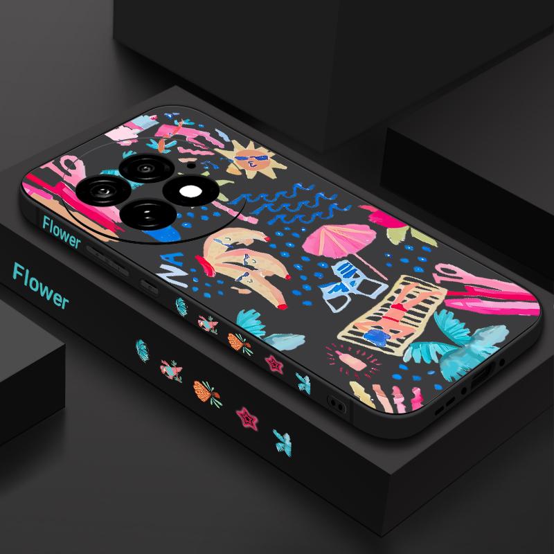 Case For OnePlus 15 13 13T 12 Cartoon Vacation Painting Shockproof Bumper Soft Silicone Cover For Oneplus Nord 5 13R 12R 11R 5G