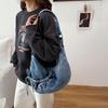 Vintage Versatile Denim Shoulder Hobos Bags for Women Large Capacity Simple Ladies Crossbody Bag College Student Handbags Tote