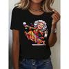 Elegant Granny Graphic Print Women's Summer Casual Short Sleeved T-Shirt Cute Playful Round Neck Tees Top Casual Woman Clothes