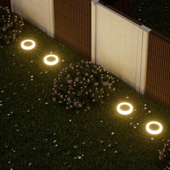 4 Pcs Solar Ground Lights Waterproof Outdoor Landscape Lights LED Lawn Lamp with Stake for Pathway Garden Yard Deck Decor