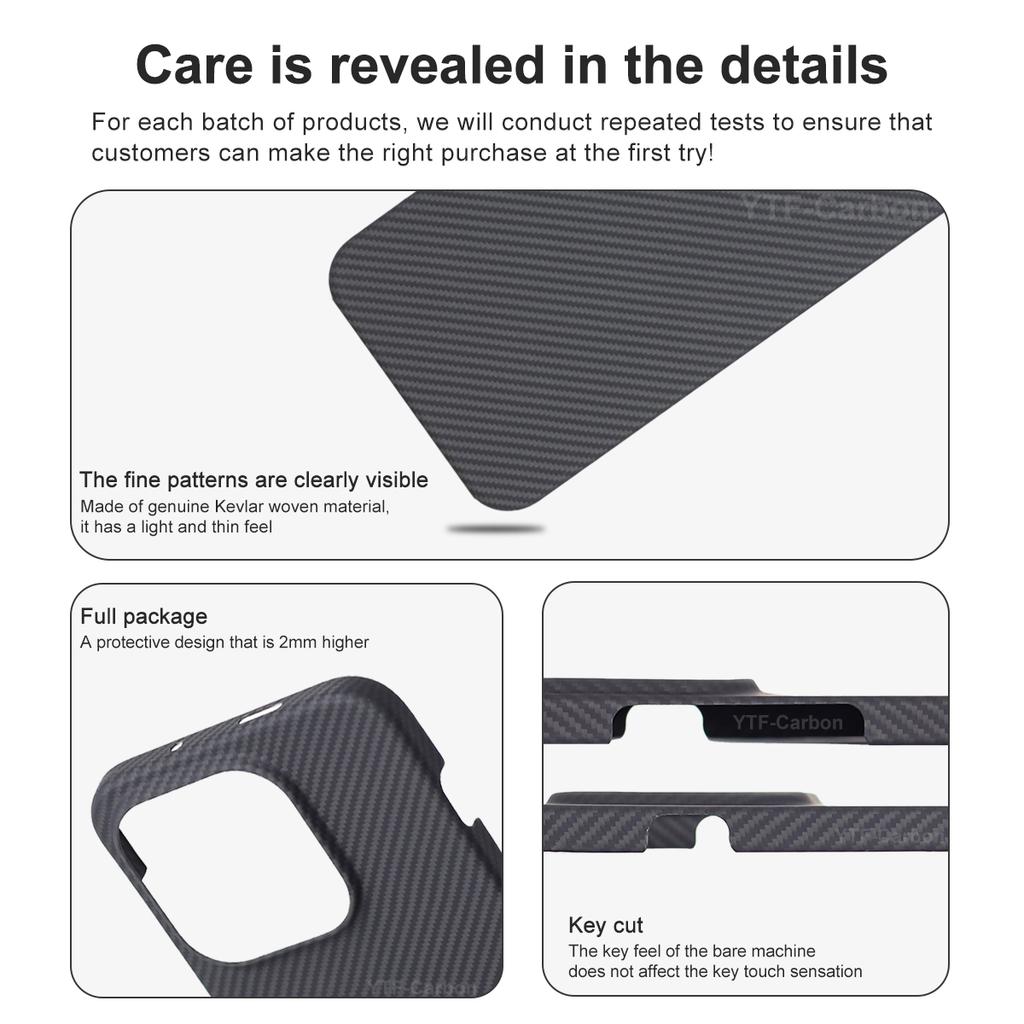 YTF New Style for Oneplus 15 Kevlar Carbon Fiber Hinge Protection Cover Ultrathin Oneplus 13 Carbon Fiber Aramid Magnetic Case