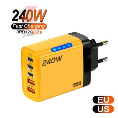 5 Ports USB C PD Ladegerät Quick Charge 3.0 Typ C USB Handy-Ladegeräte Schnellladeadapter Für iPhone 16 15 Samsung Huawei