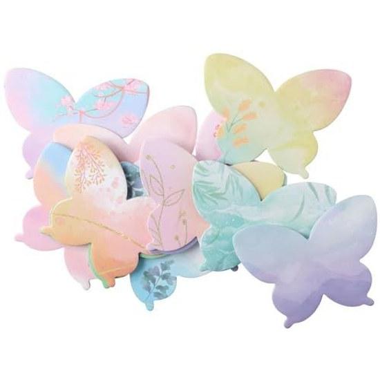 set 240 colorful butterfly-shaped sticky notes cute memo pads writing suitable office home use.