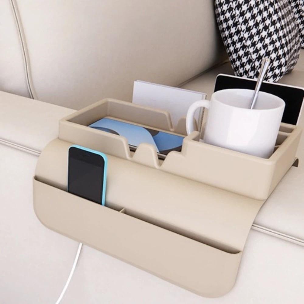 Silicone Sofa Hanging Storage Bag Non-Slip Armrest Cup Holder Durable Couch Mini Table  Snack