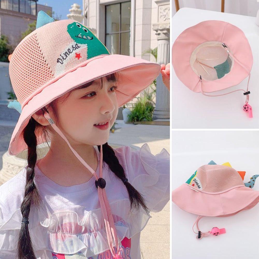 UV Protection Kids Bucket Hat With Whistle Panama Hat Outdoor Sun Cap  Infant Girls Boys