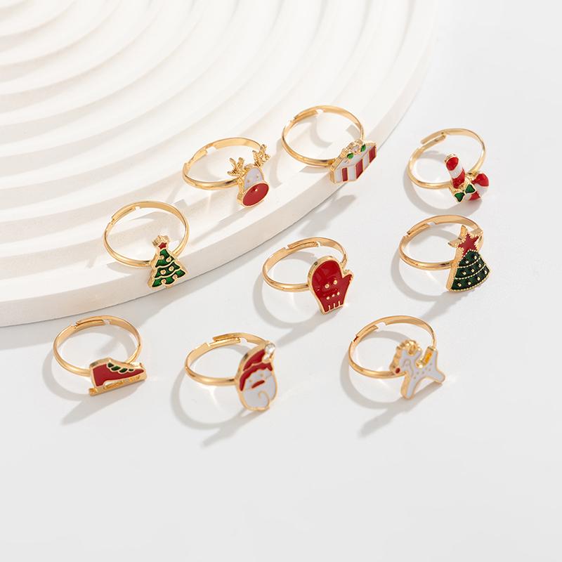 

Рождественское кольцо для женщин, подарок для девушки, кольцо Санта-Клауса, снеговика, праздничное украшение для вечеринки