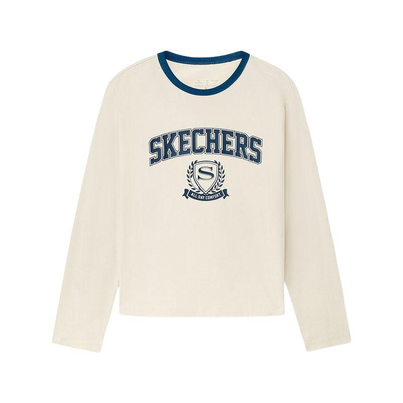 Skechers Fashion Series Round Neck Pullover Knit Long Sleeve T-Shirt Women tops L325W005-029Y XL