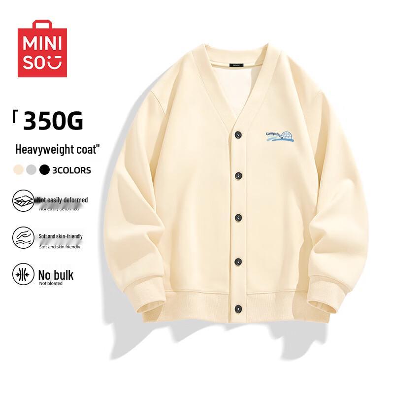 

MINISO Unisex Oversized V-Neck Cardigan Sweatshirt L