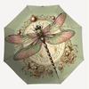 1PC dragonfly floralAutomatic Open/Close Umbrella with Windproof, 8-Rib Sturdy Canopy, Durable Ribs, Fashionable Design1211A