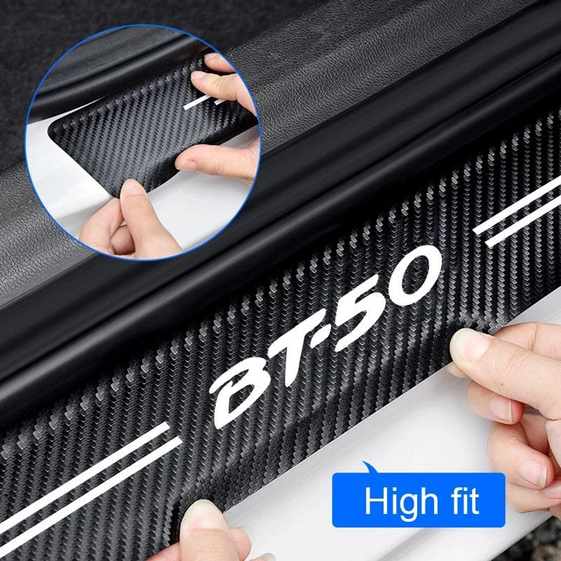 AAFD1 For Mazda BT50 BT-50 Emblem Carbon Fiber Car Door Threshold Sticker Auto Trunk Protective Strip car Accessories
