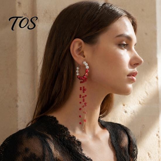 Mysterious Fashion Jewelry Gothic Blood Drop Choker, Layered Faux Pearl Necklace, Red Tassel Themed Costume Party Supplies Earrrings, Punk Style