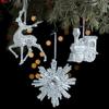 3D Christmas Tree Pendant Glitter Xmas Tree Pendant Snowflake Hanging Pendant  Holiday Season