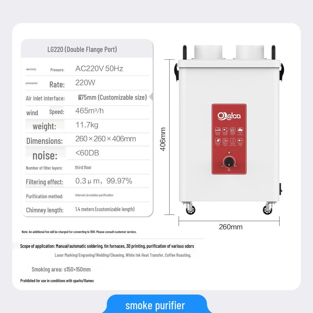 Laser Soldering Fume Purifier & Desktop Smoke Extractor Device