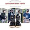 Unisex Carter Martin Leather Work Boots - British Style, High-Top, Yellow, Short Ankle Boots for Autumn and Winter.