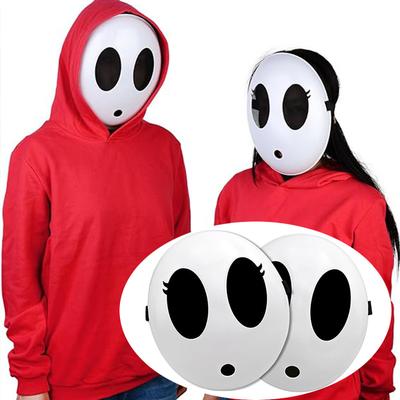 Game Bros Maschera Mario White Shy Guy Maschera Integrale Anonima Shy Guy Cosplay Maschera Mascherata Per Bambini Adulti Halloween Party Props